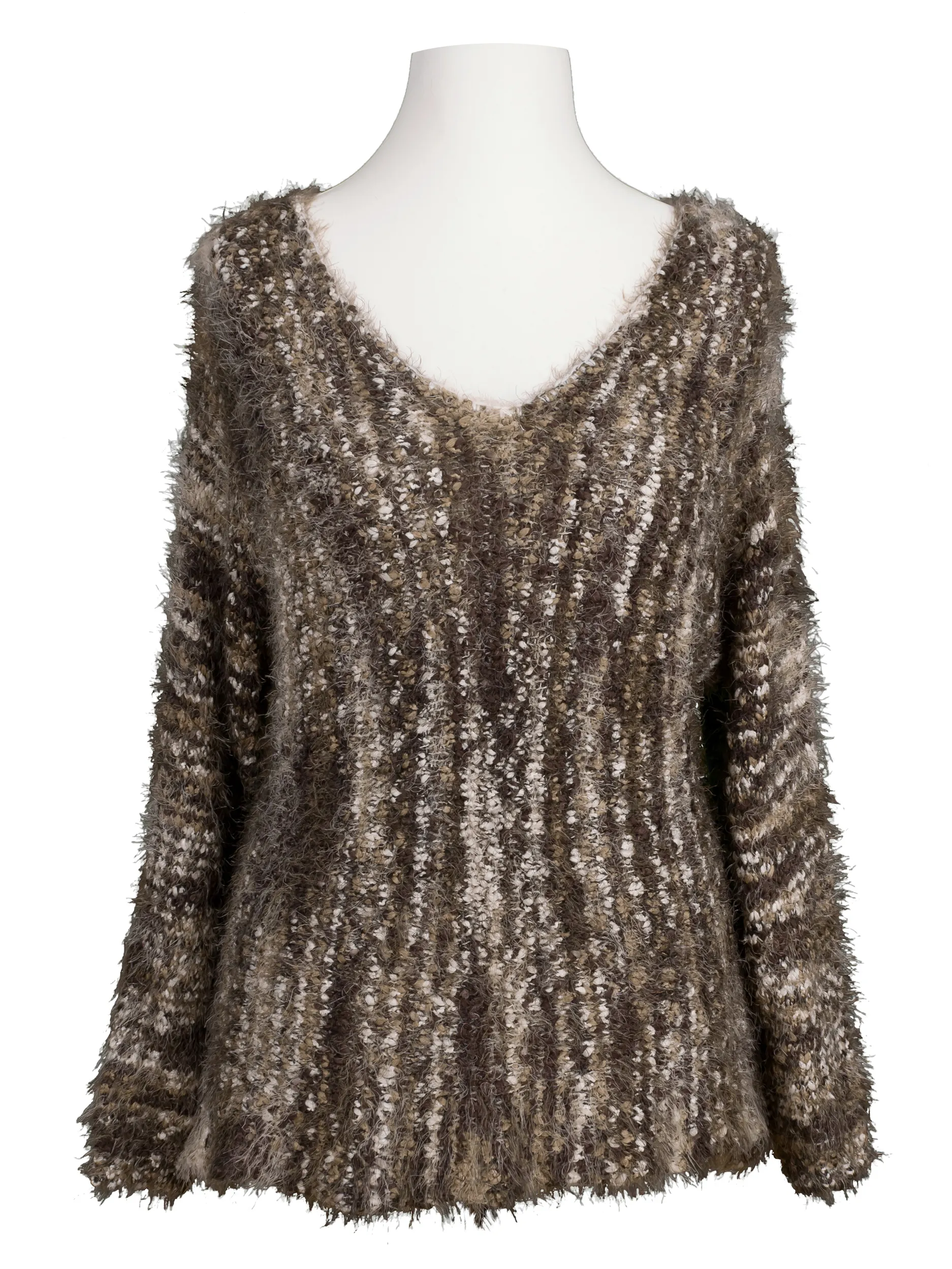 Flauschpullover meliert für Damen in  braun von CJF Fashion