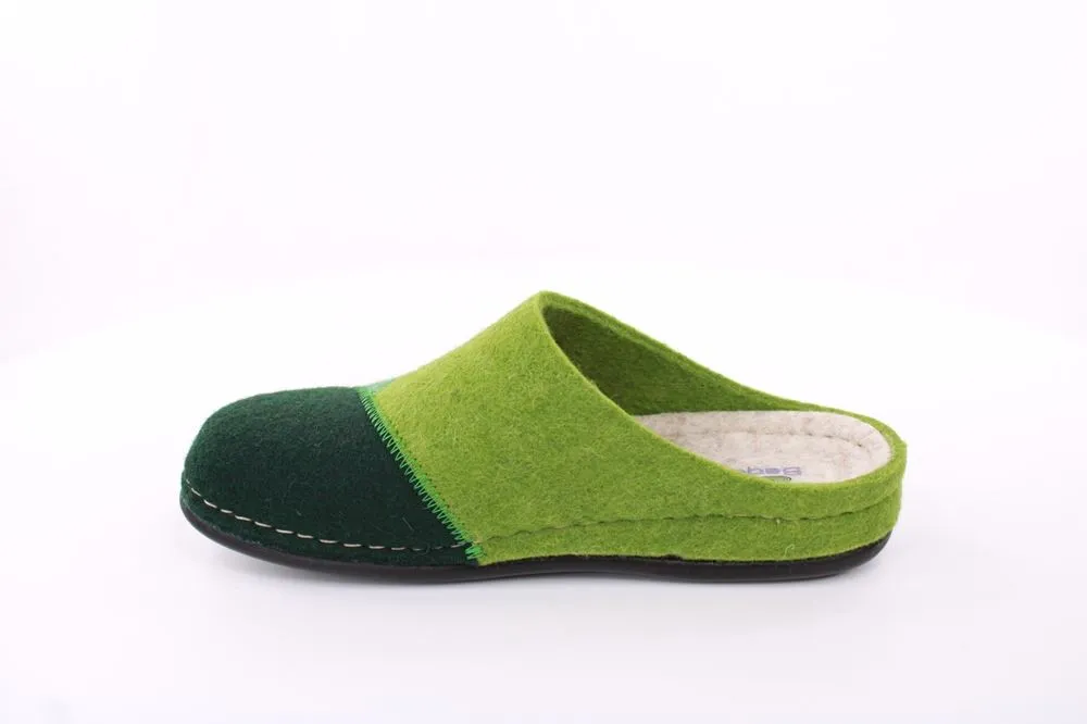 Fuß Bequem Damen Hausschuh Pantolette grün S23 106/01-184