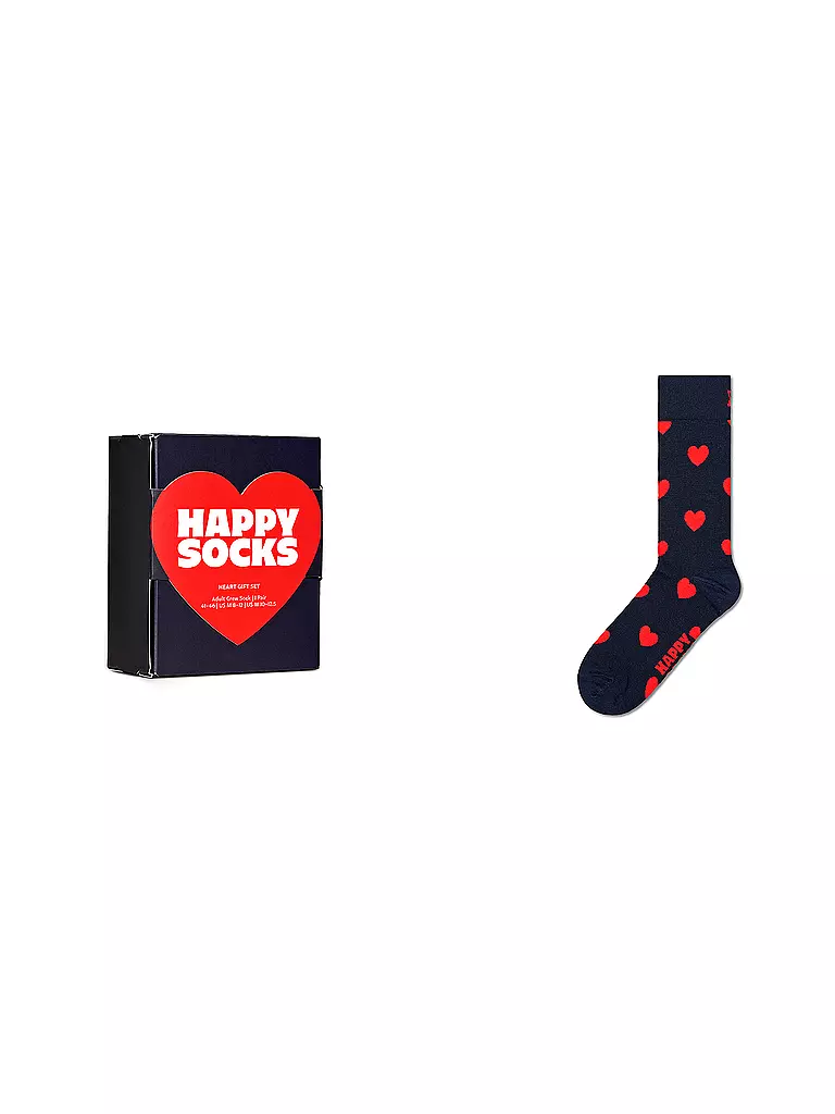 HAPPY SOCKS, Herren Geschenkbox Socken HEART 41-46 navy