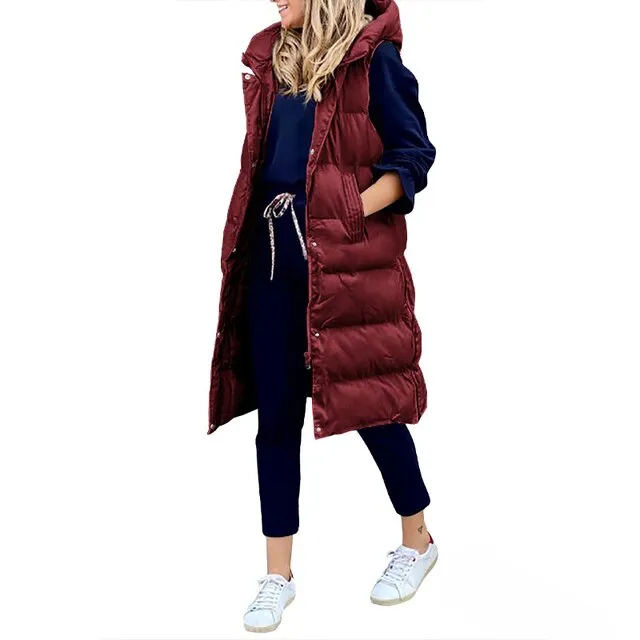 Heidi-Mode | Lange Winterweste Ohne Ärmel Damen